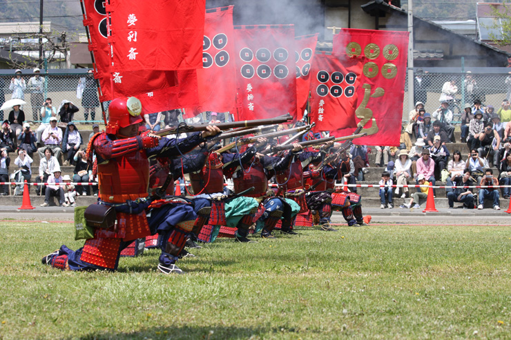 Firing line at Sanada festival, Matsushiro