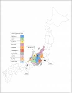 prefectures-central-japan-map