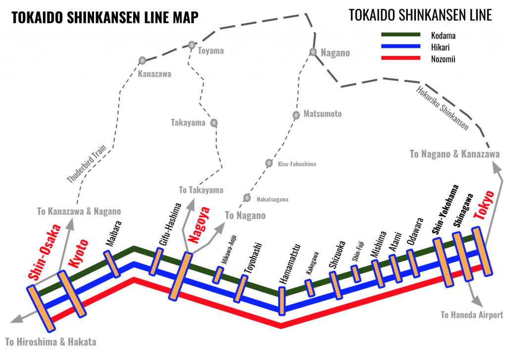 Tokaido-Shinkansen-Line-Map