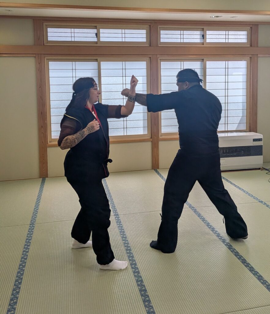 Guests enjoy a hands-on ninja experience in Togakushi, Nagano.