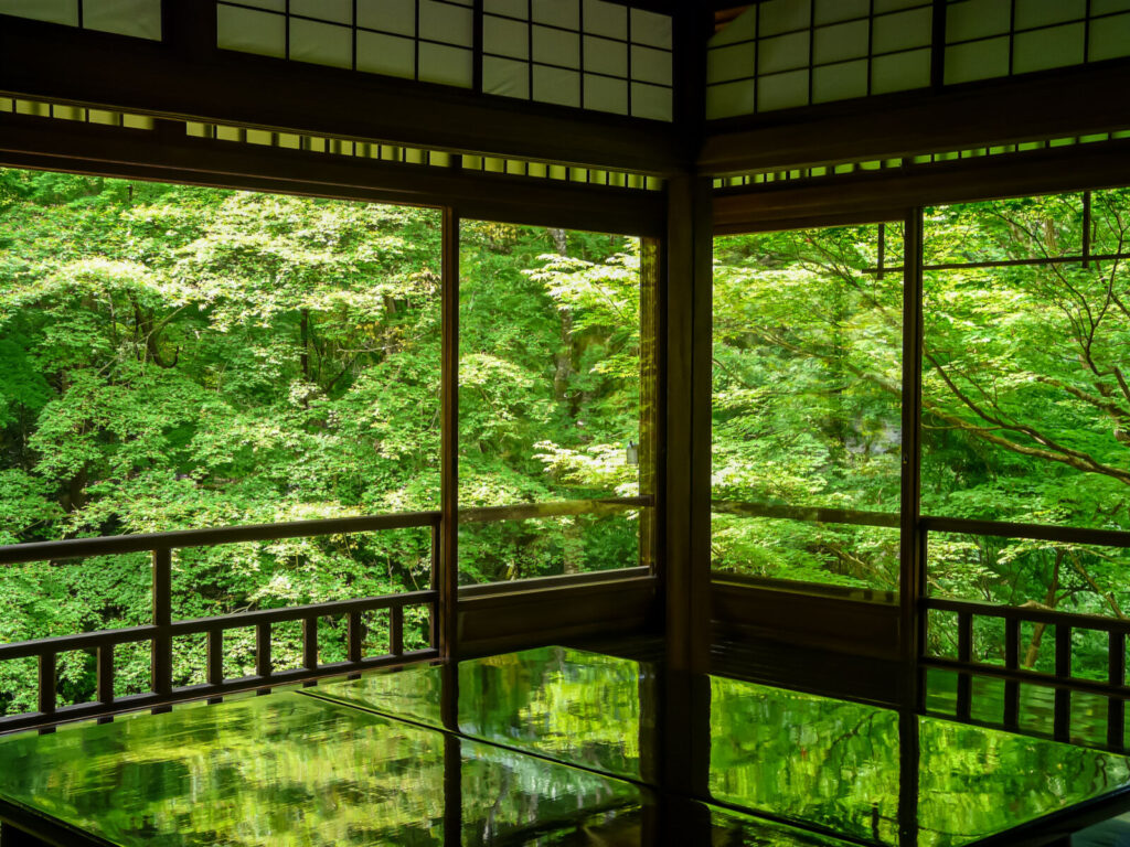 Komyoji-Rurikoin-Reflection-Fresh-Green-kyoto