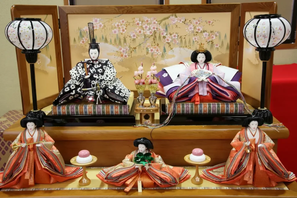 Hina Matsuri Festival display of intricate dolls.