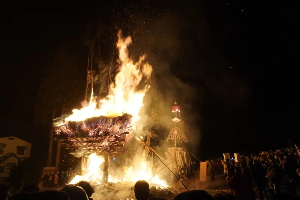 The fire festival in Nozawa Onsen.