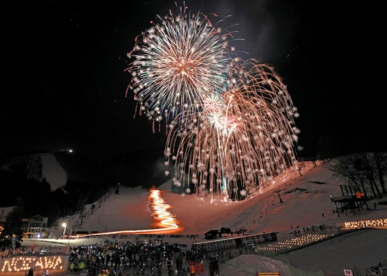 Winter lantern festival held in early March in Nozawa Onsen