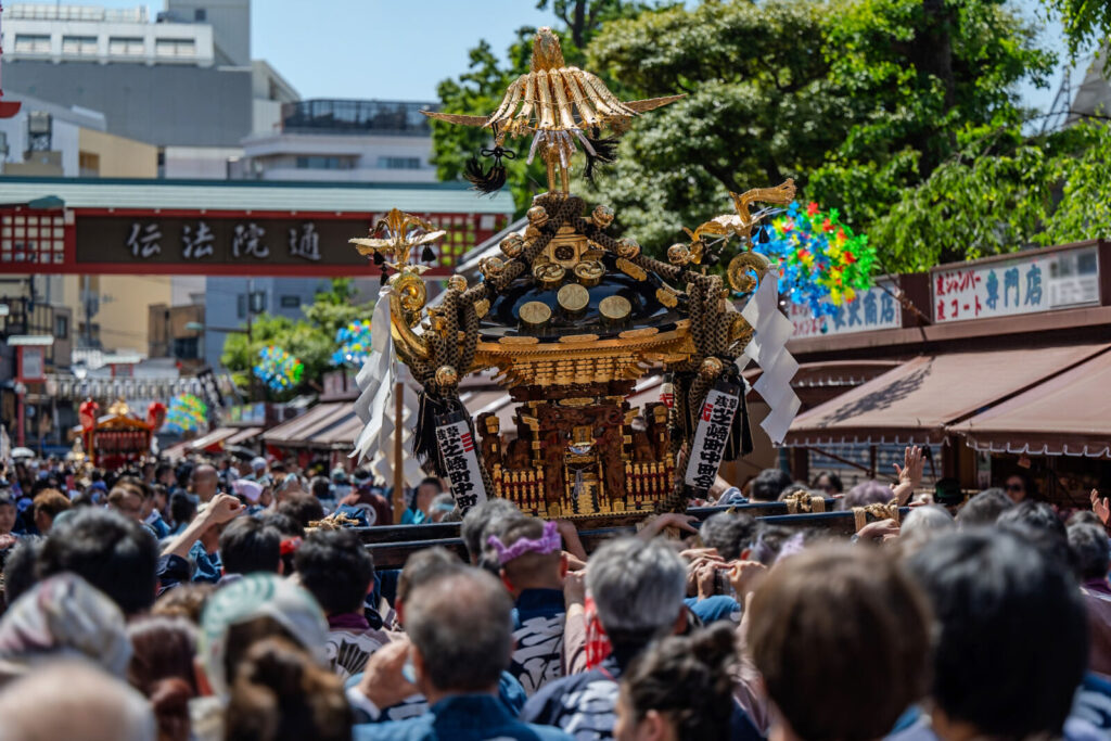 Floats during Sanja Matsuri in Asakusa