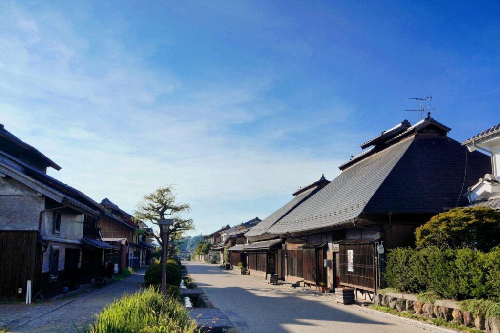 Edo style architecture and history on the streets of Unno-juku in Nagano, Japan.