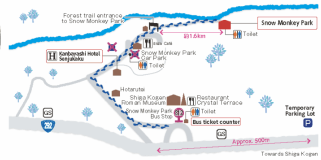 No parking at the snow monkey park in winter